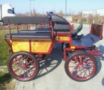 Calèche wagonnette loisir 6 places rouge bordeaux – Image 2