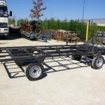 Plateau de roulotte hippomobile en acier sur mesure